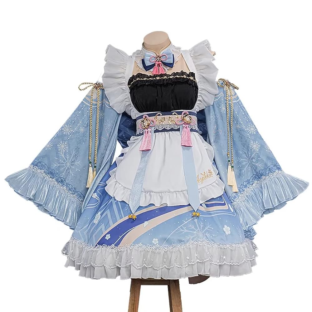 原神 神里綾華 メイドコスプレ衣装　ウィッグ付き Amazon.co.jp: [エルフ森林] コスプレ 衣装 神里綾華 かみさと